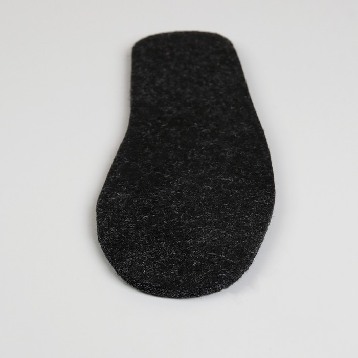 Стельки для обуви, толстые, 39 р-р, пара, цвет чёрный/серый