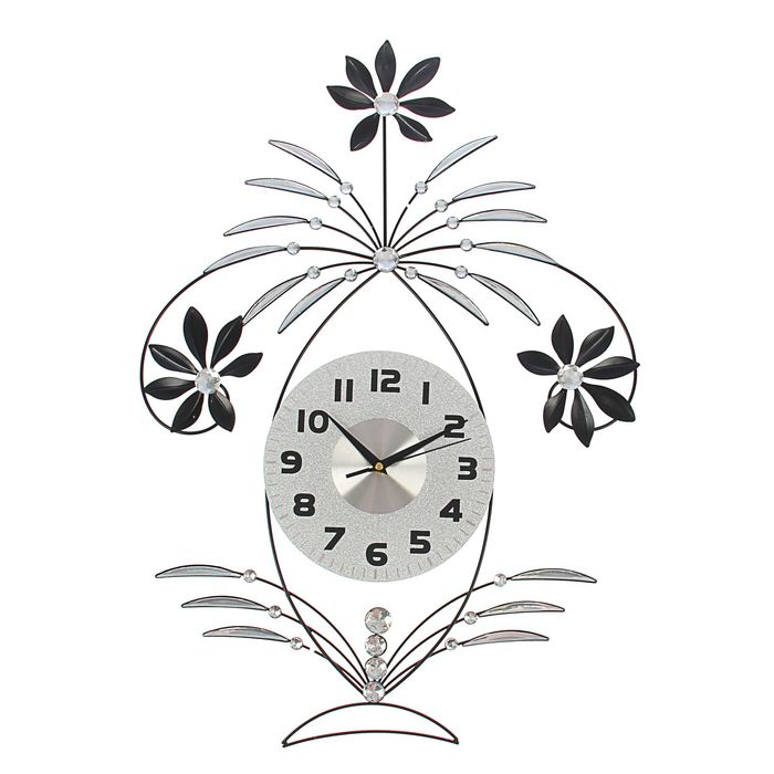 Часы настенные интерьерные "Серия Ажур. Вазон с тремя цветами"