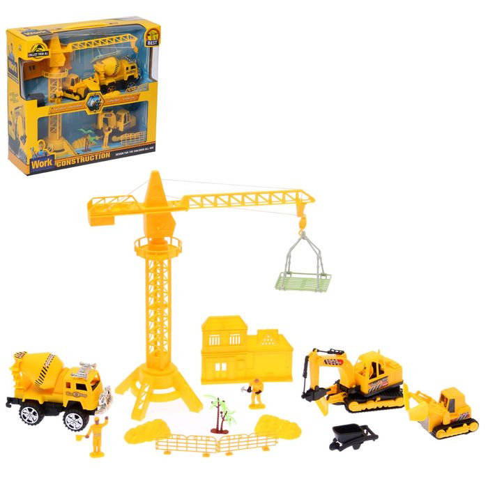 Набор игровой "Стройка", кран и спецтехника