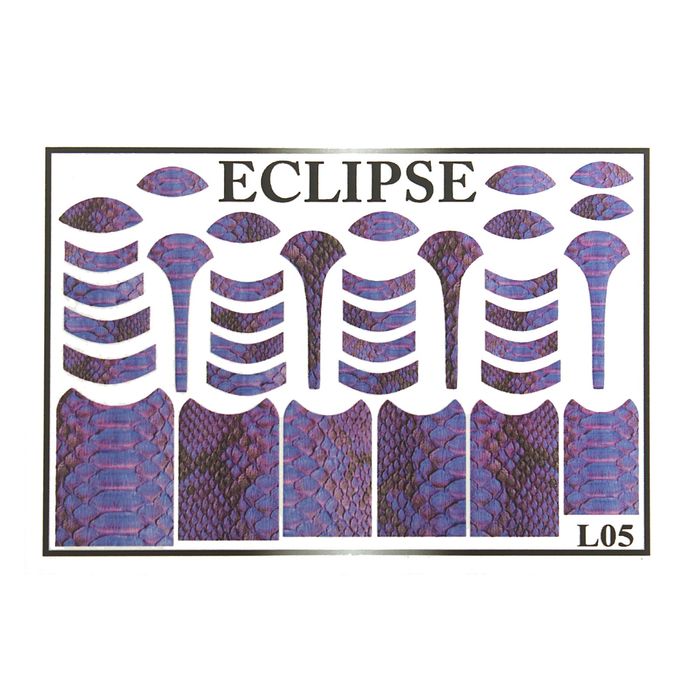 Слайдер-дизайн для маникюра "Фиолетовая рептилия", L05, цвет фиолетовый