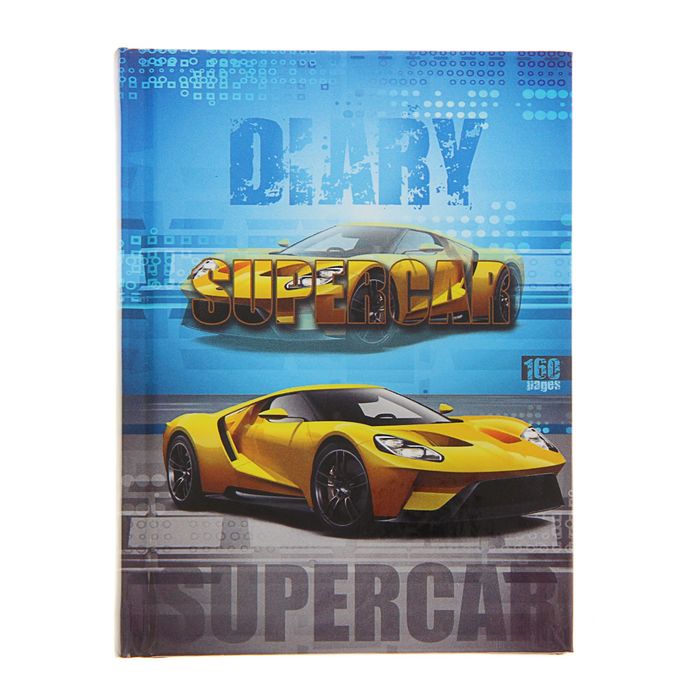 Ежедневник недатированный А6, 160 листов "Желтое суперавто", твердая обложка, глянцевая ламинация