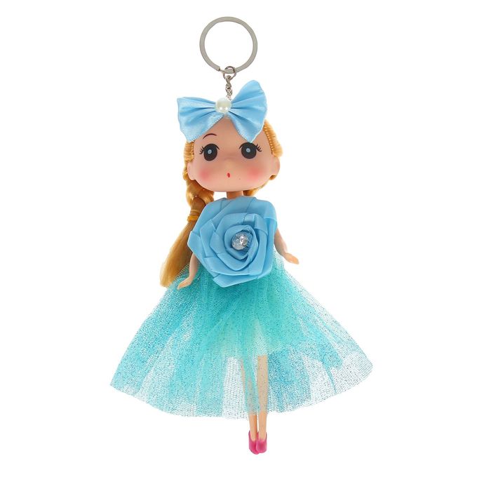 Мягкая игрушка-брелок "Куколка" с бантом, цвета МИКС