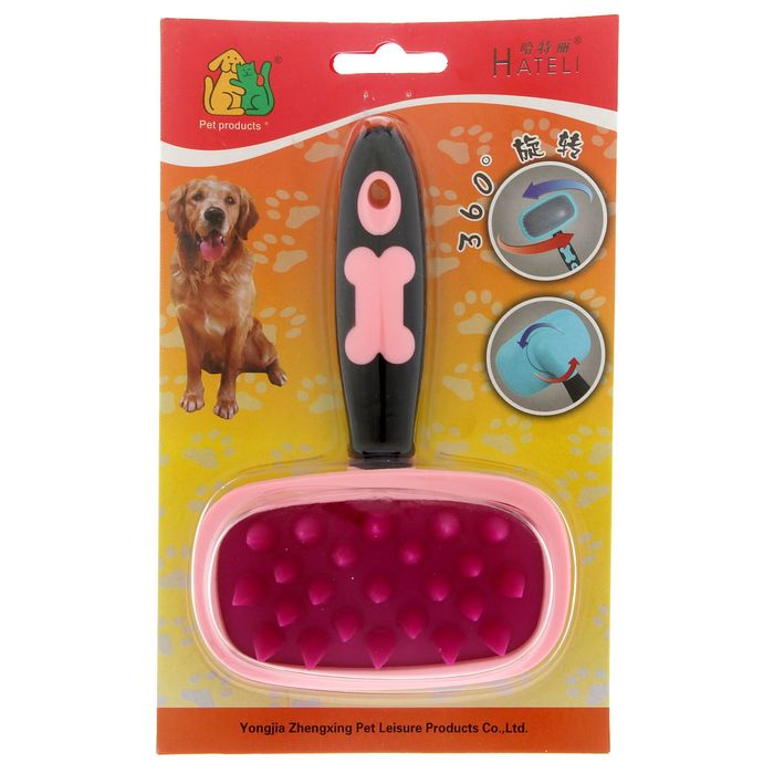 Щетка силиконовая с поворотной головкой "Суперэффект", шип, микс цветов