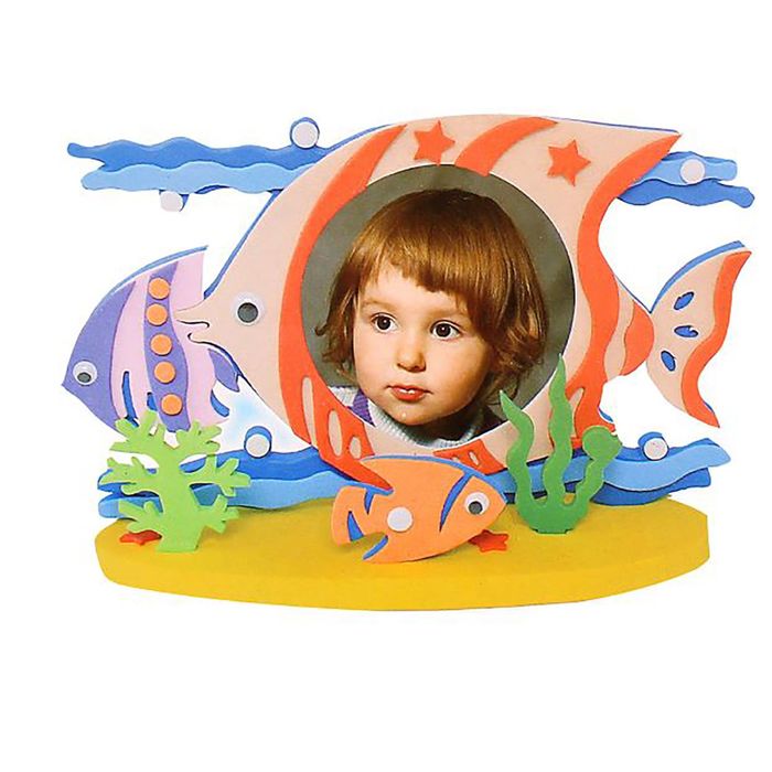 Набор для творчества - собери фоторамку на подставке "Рыбки" МИКС