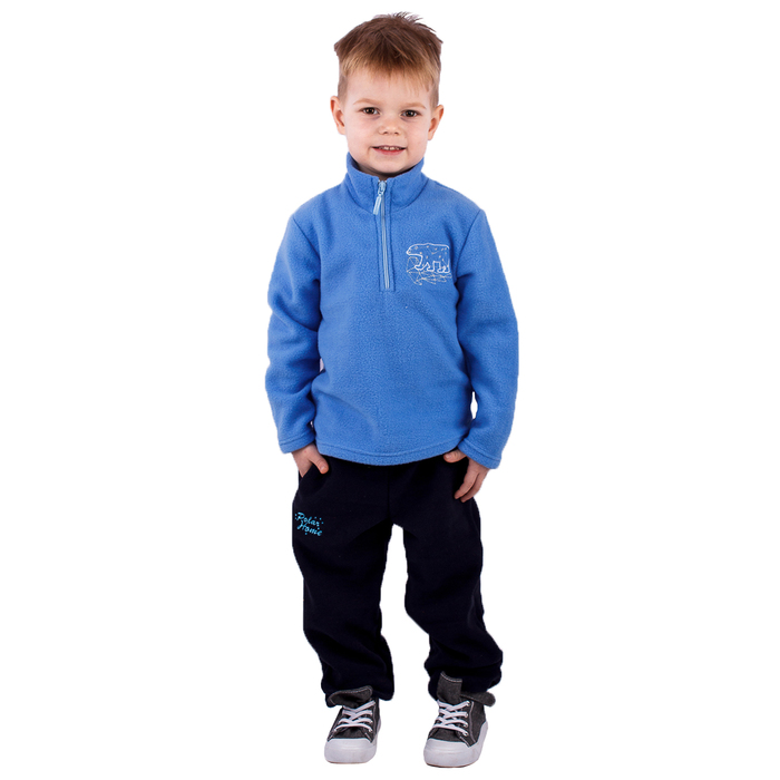 Брюки для мальчика "Мишка на севере", рост 86 см (48), цвет тёмно-синий