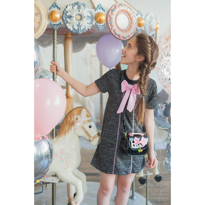 Платье для девочки "В тренде", рост 128 см (64), цвет чёрный ДПК354810м