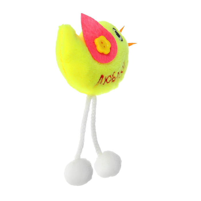 Мягкий магнит "Люблю", птичка