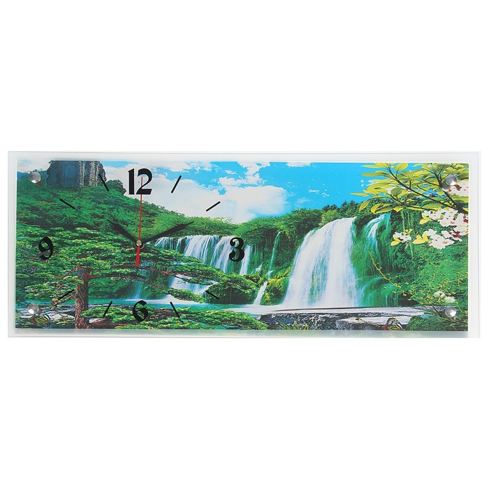 Часы настенные прямоугольные "Водопад", 20х50 см  микс