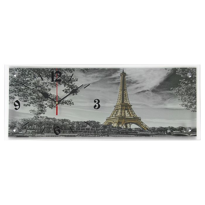 Часы настенные прямоугольные "Эйфелева башня, 20х50 см микс