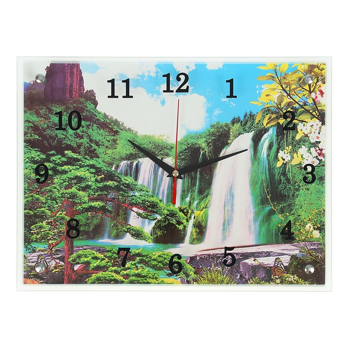 Часы настенные прямоугольные "Водопад", 30х40 см