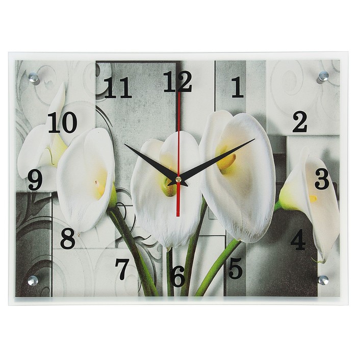 Часы настенные прямоугольные "Каллы", 30х40 см