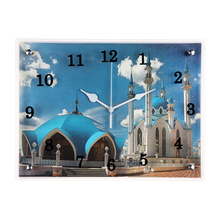 Часы настенные, серия: Город, Казанская мечеть Кул Шариф, 30х40 см часы картина настенные серия город казанская мечеть кул шариф 25х35 см