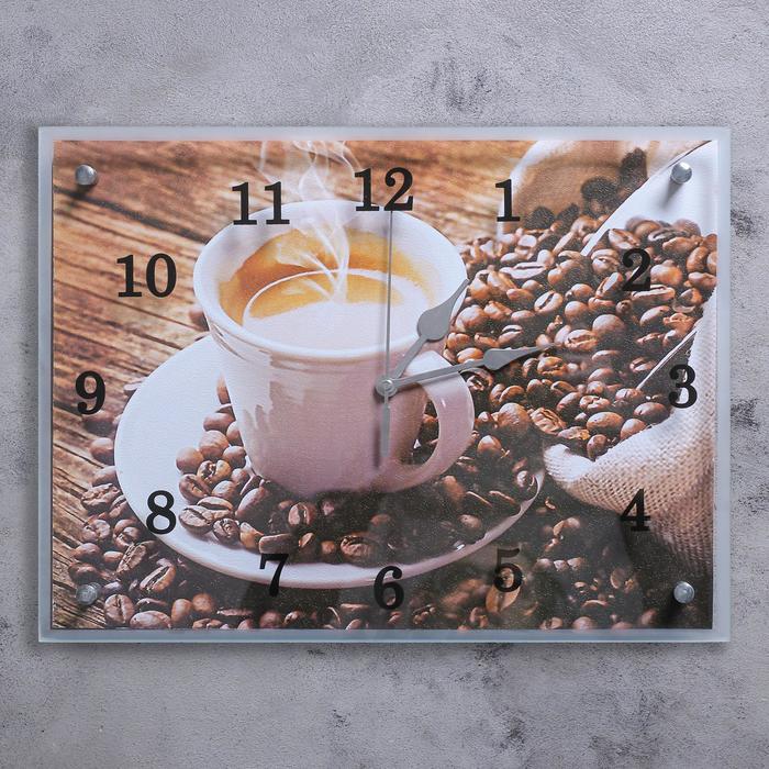 фото Часы настенные, серия: кухня, "чашка кофе", 30х40 см, микс сюжет
