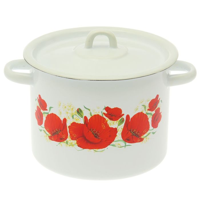 Кастрюля цилиндрическая 3,5 л "Маки"