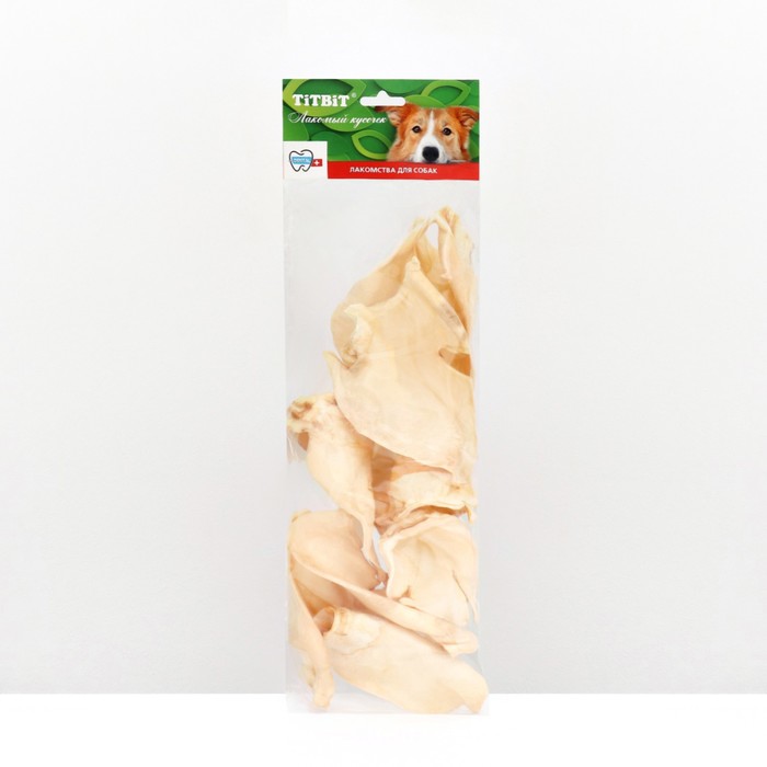 Лакомство для собак TitBit ухо телячье BIG, мягкая упаковка