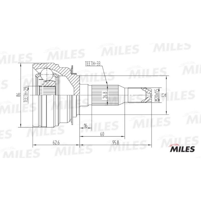 Шрус наружный MILES GA20077