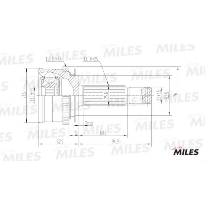 Шрус наружный MILES GA20164