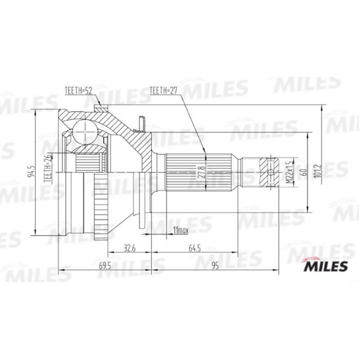 Шрус наружный MILES GA20171