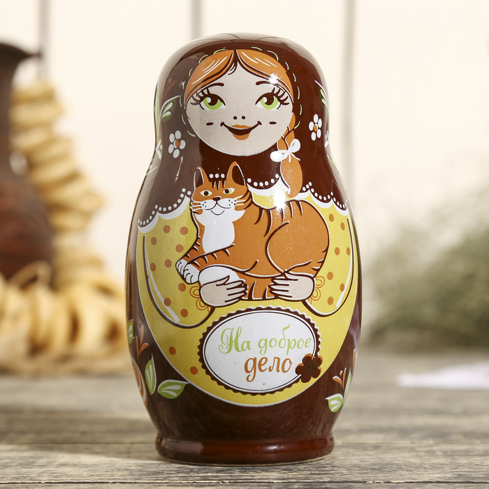 Копилка матрёшка "На доброе дело"