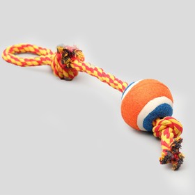 Игрушка тренировочная канатная с мячом, до 125 г, до 45 см, микс цветов от Сима-ленд