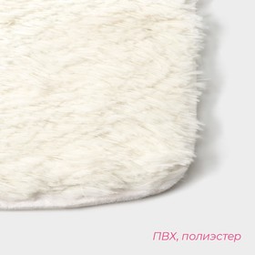Набор ковриков для ванны и туалета Доляна «Плюшевый», 3 шт: 80×49, 40×49, 40×35 см, цвет белый
