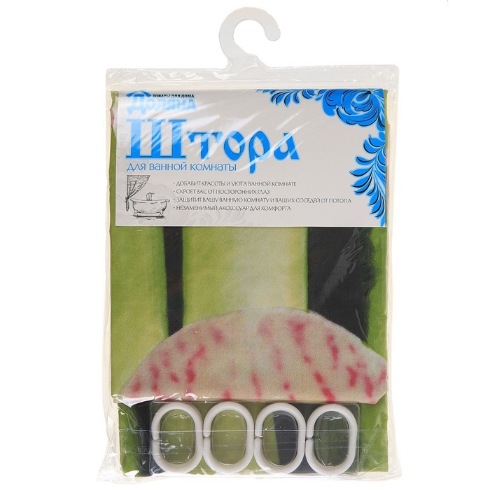 Штора для ванной 180х180 см "Орхидея и бамбук", полиэстер