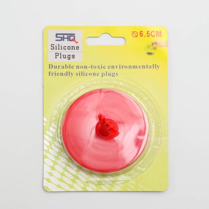 Пробка для ванны d=6,5 см, силикон, цвет МИКС