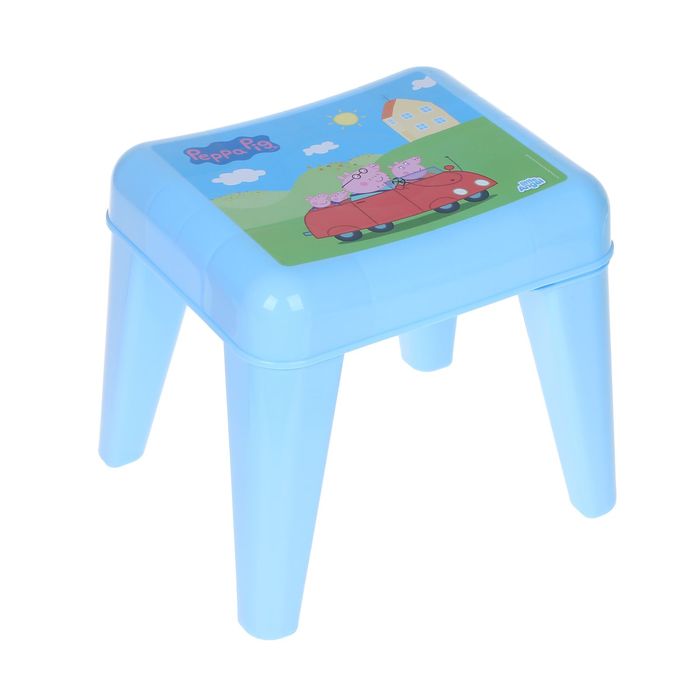 Детский табурет "Я расту. Свинка Пеппа", цвет голубой