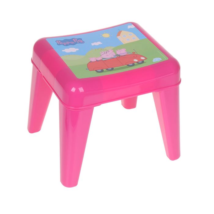 Детский табурет "Я расту. Свинка Пеппа", цвет розовый