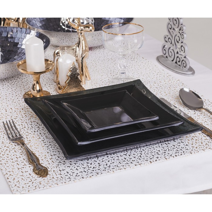 Тарелка 25х2 см "Стиль", цвет черный