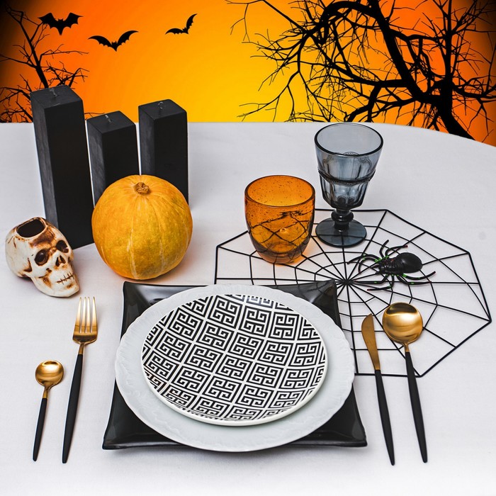 Тарелка 25х2 см "Стиль", цвет черный