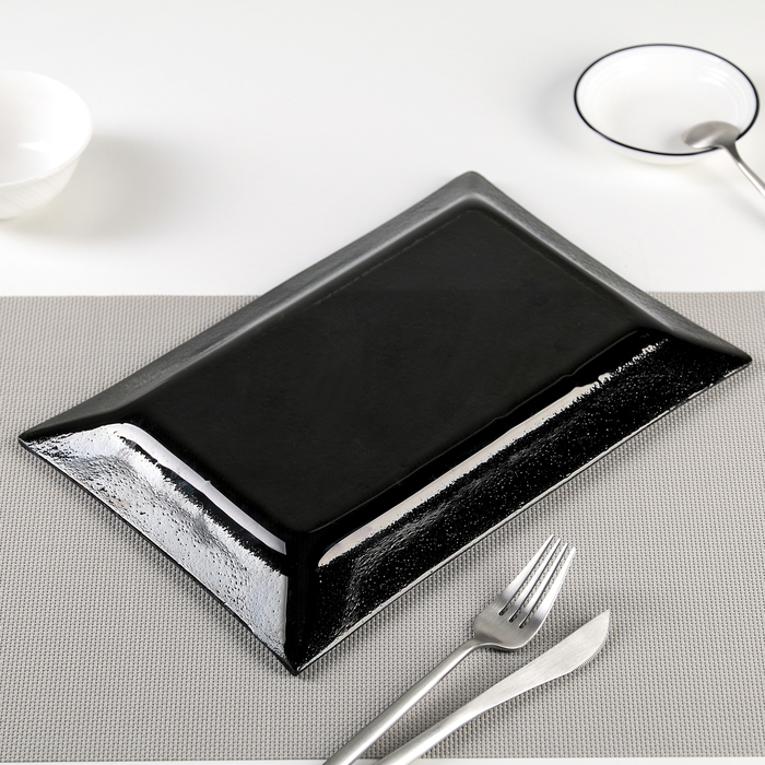 Блюдо "Стиль" 30х20х2 см, цвет черный