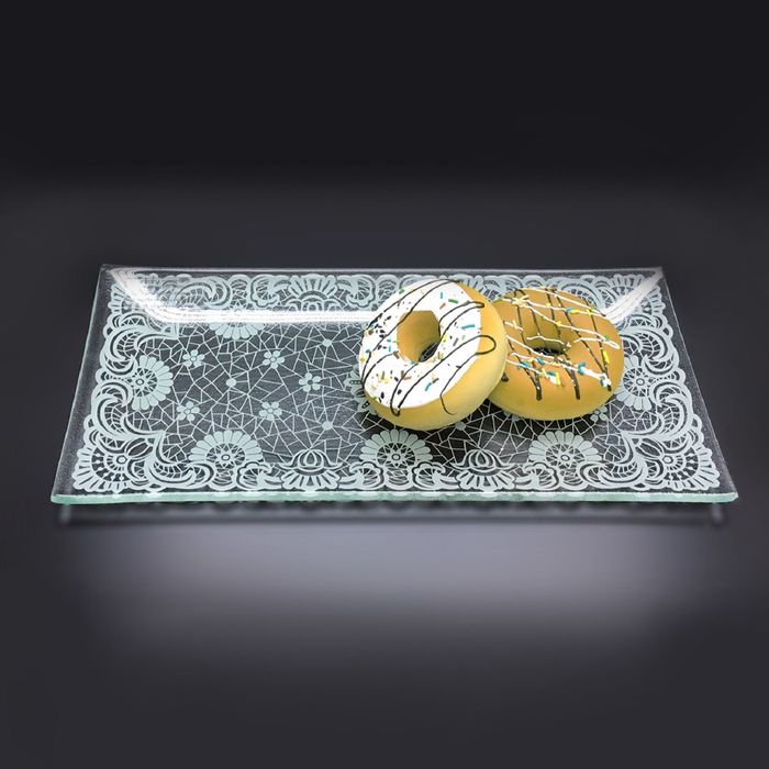Блюдо прямоугольное "Кружева" 33х15х1,5 см