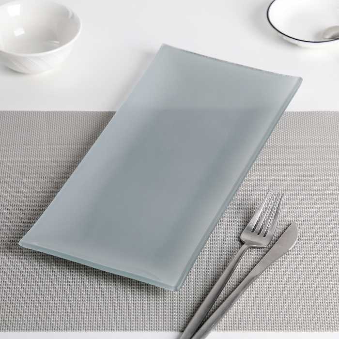 Блюдо "Пастель" 32,5х15х1,5 см, цвет серый