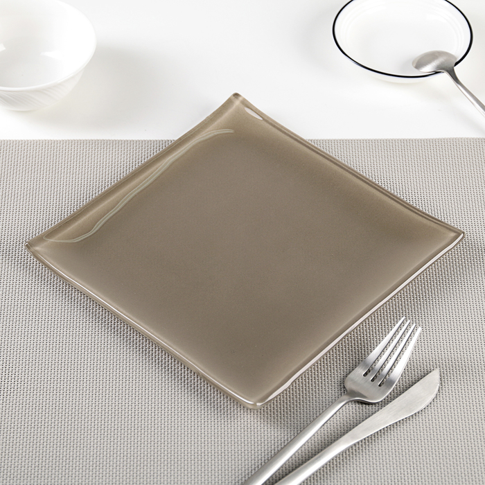 Тарелка 20х1,5 см "Пастель", цвет коричневый