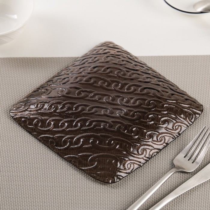 Тарелка 16,5 см "Цепь", цвет серо-коричневый