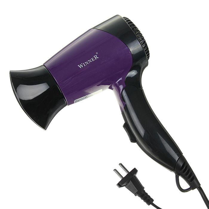 Фен для волос Winner WR-530, 1200 Вт, 2 скорости, 2 температурных режима, складная ручка