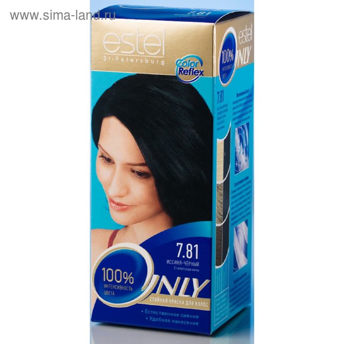 Краска для волос иссиня черный с выраженным синим оттенком