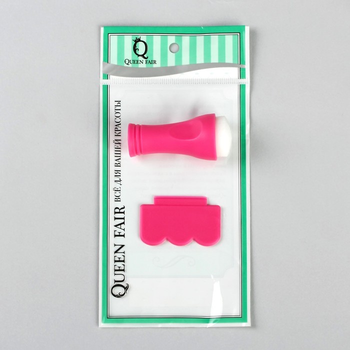 Набор для стемпинга: штампик круглый, скребок, МИКС