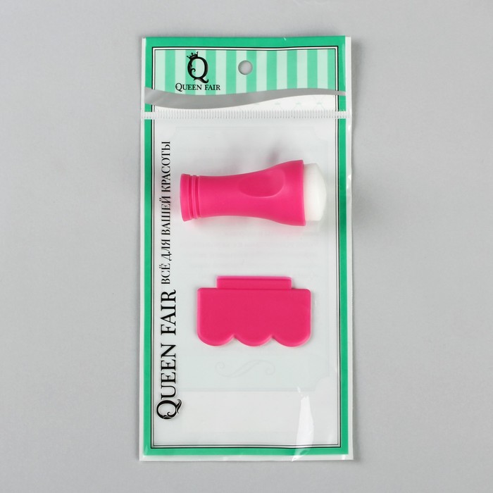 Набор для стемпинга: штампик круглый, скребок, МИКС