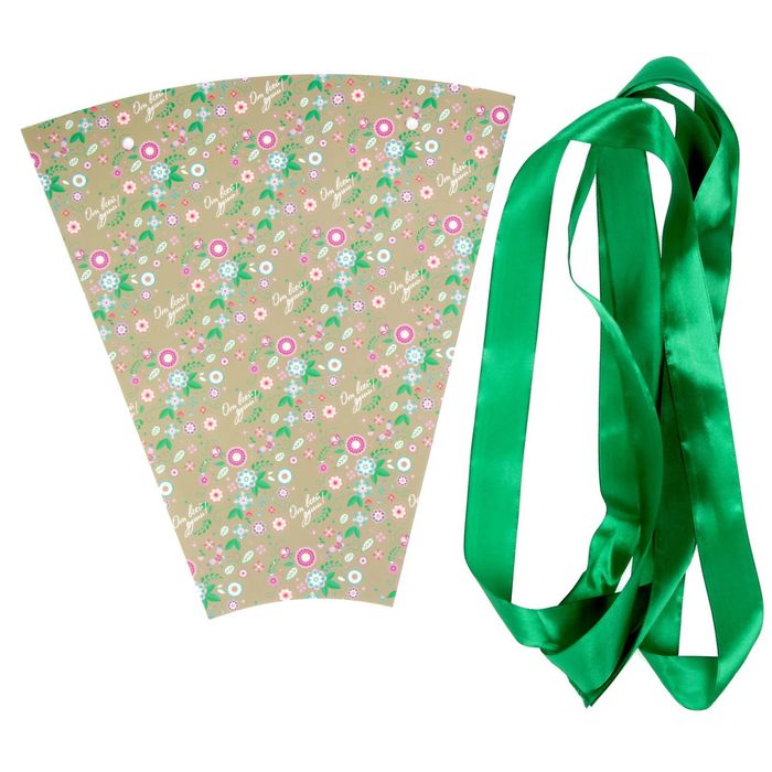 Конверт‒конус для цветов «От всей души», 8 × 26,5 см