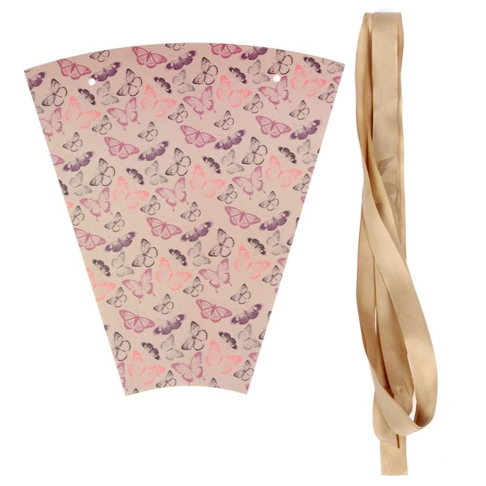 Конверт‒конус для цветов «Бабочки», 8 × 26,5 см