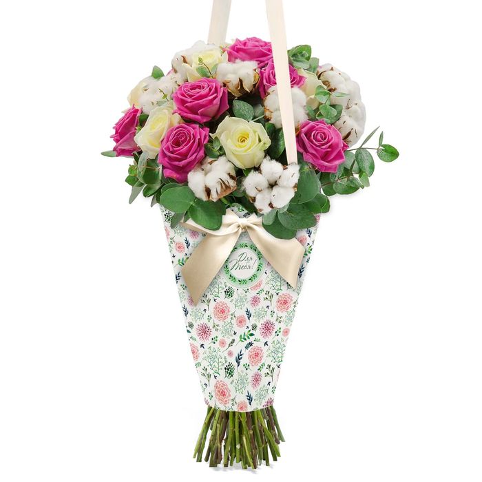 Конверт– конус для цветов «Краски лета», 8 × 26,5 см