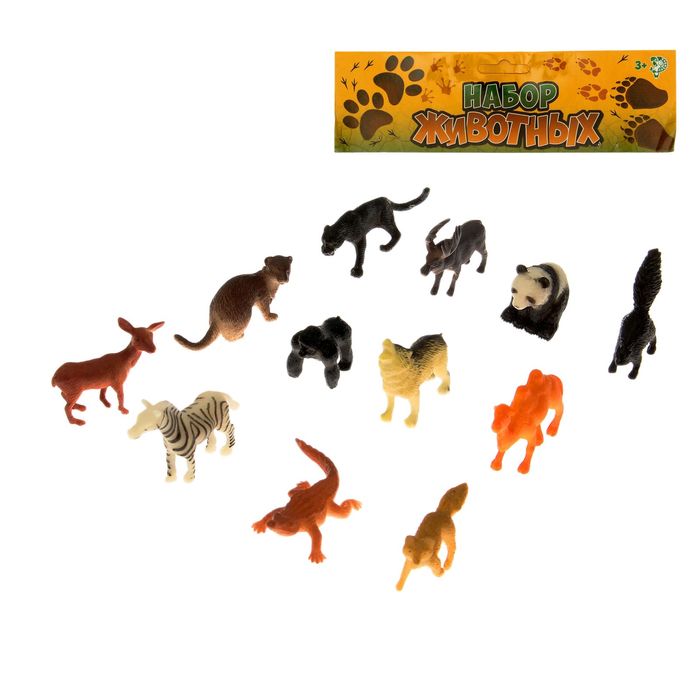 Набор животных «В мире животных», 12 фигурок