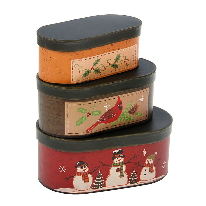 Набор коробок 3в1 "Новогодний", 25 х 14,5 х 10 - 20,5 х 10 х 8 см