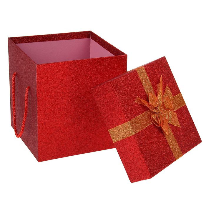 Набор коробок 3в1 "Блестящие", красный, 19,5 х 19,5 х 20,5 - 14,5 х 14,5 х 16,5 см