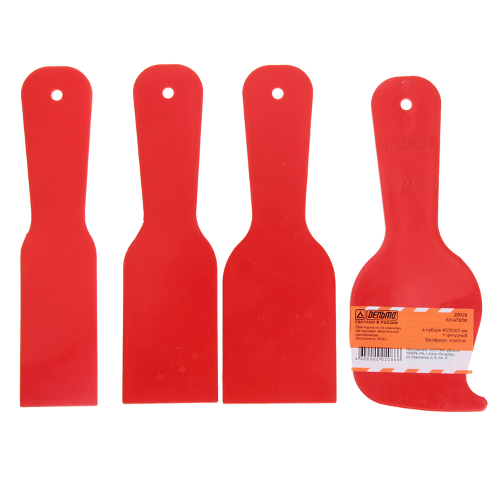 Набор шпателей "Дельта", 4 шт., 40-50-60 мм + фигурный, пластик
