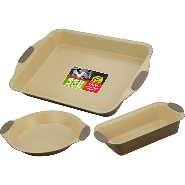 Набор для выпечки CALVE, 3 предмета: противень 44х30 см, форма для пирога 24 см, форма для кекса 29х