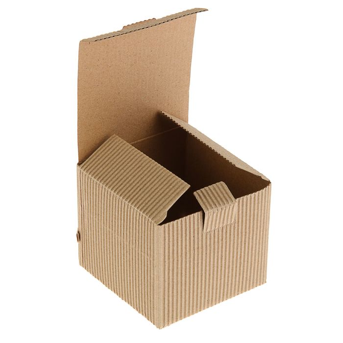 Коробка крафт из рифлёного картона, 11 х 11 х 9,5 см