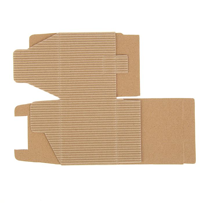 Коробка крафт из рифлёного картона, 11 х 11 х 9,5 см
